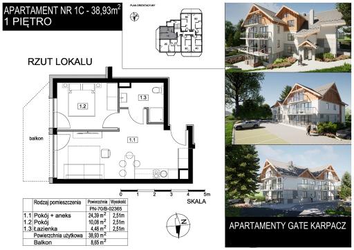 Mieszkanie 2 pokoje 38.93 m² Podgórzyn - Miłków