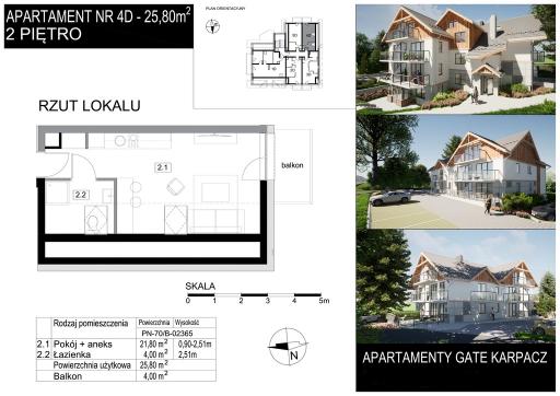 Mieszkanie 1 pokój 25.8 m² Podgórzyn - Miłków