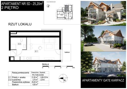 Mieszkanie 1 pokój 25.2 m² Podgórzyn - Miłków